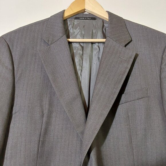 Armani Collezioni Gray Pinstripe Two-Button Wool Sports Coat Blazer Jacket - 42L - Picture 4 of 11